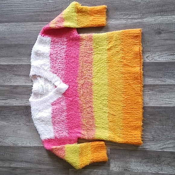 Anthropologie Simone Fuzzy Multicolor Watercolor Wool Alpaca Sweater XSP - Picture 7 of 12